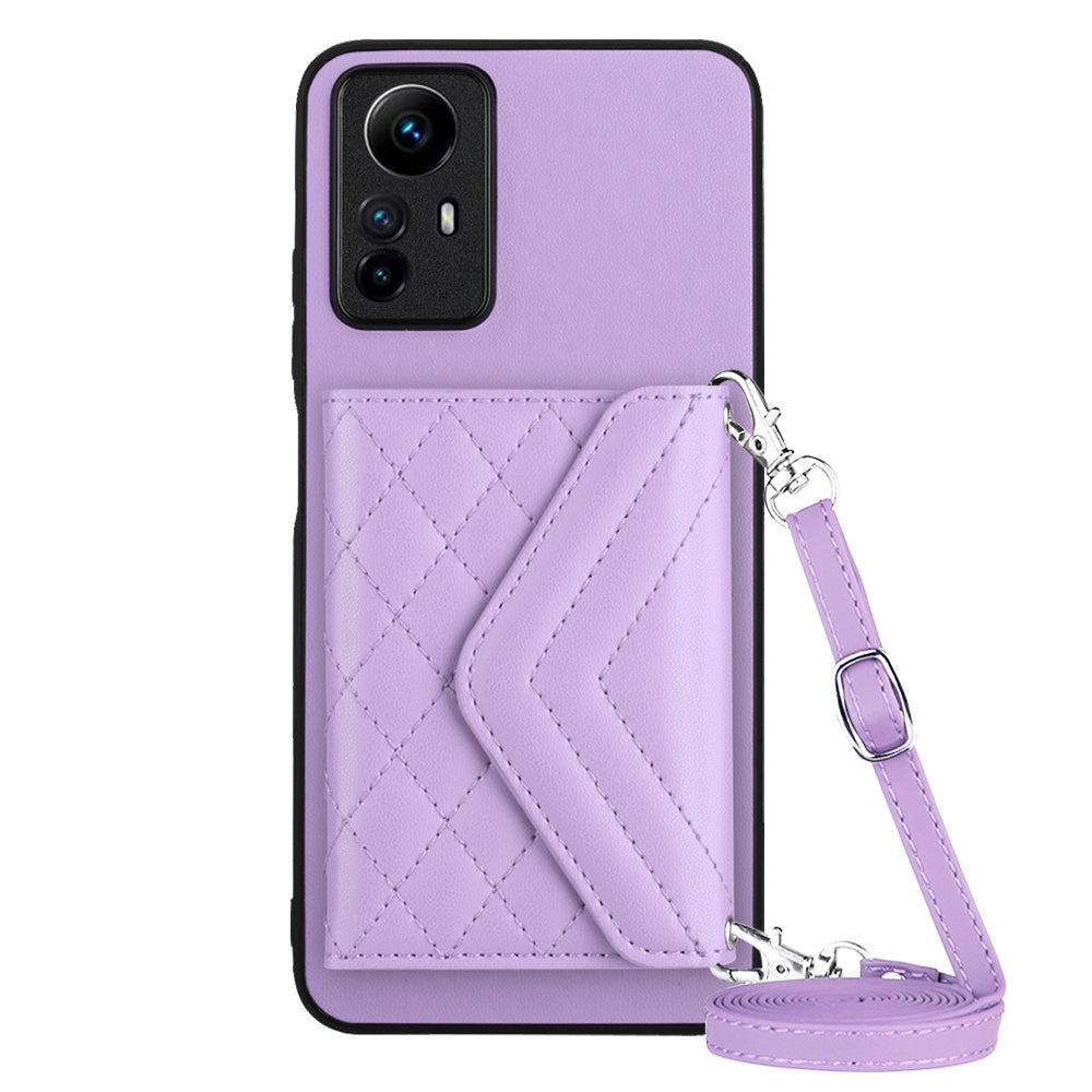 Xiaomi Redmi Note 12S 4G Leather Case with Card Holder & RFID Protection, Long Lanyard Included