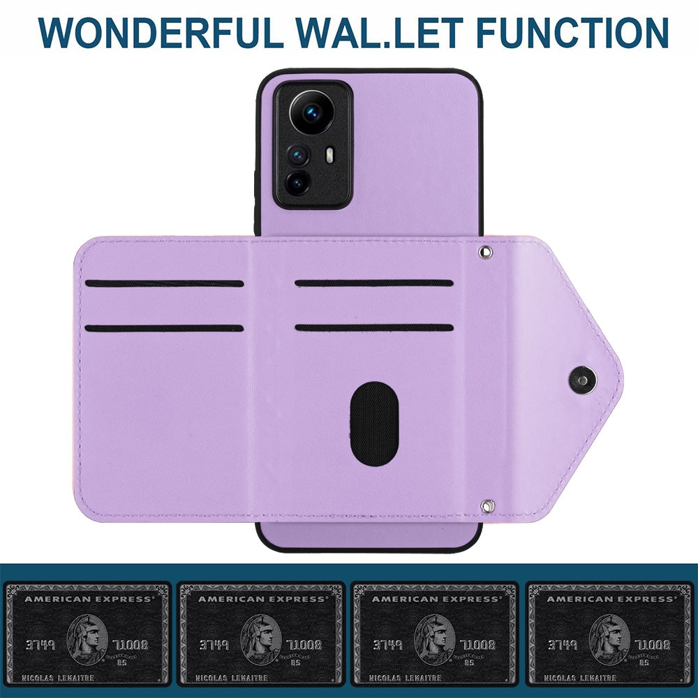 Xiaomi Redmi Note 12S 4G Leather Case with Card Holder & RFID Protection, Long Lanyard Included