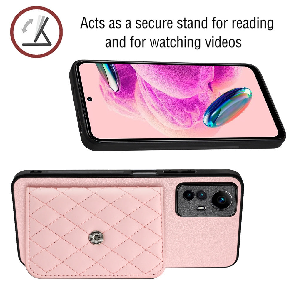 Xiaomi Redmi Note 12S 4G Leather Case with Card Holder & RFID Protection, Long Lanyard Included