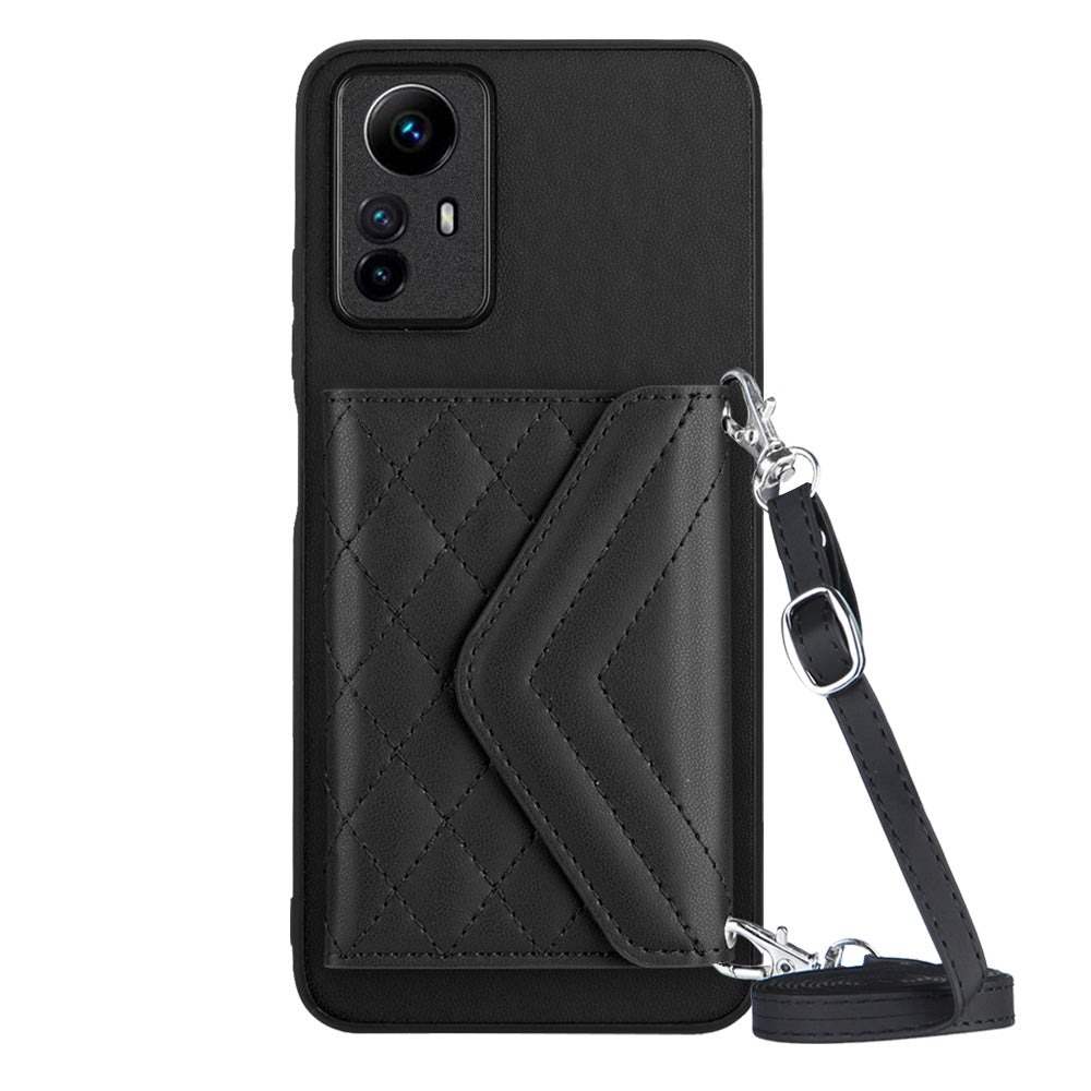 Xiaomi Redmi Note 12S 4G Leather Case with Card Holder & RFID Protection, Long Lanyard Included