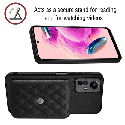 Xiaomi Redmi Note 12S 4G Leather Case with Card Holder & RFID Protection, Long Lanyard Included