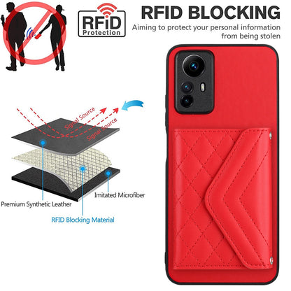 Xiaomi Redmi Note 12S 4G Leather Case with Card Holder & RFID Protection, Long Lanyard Included