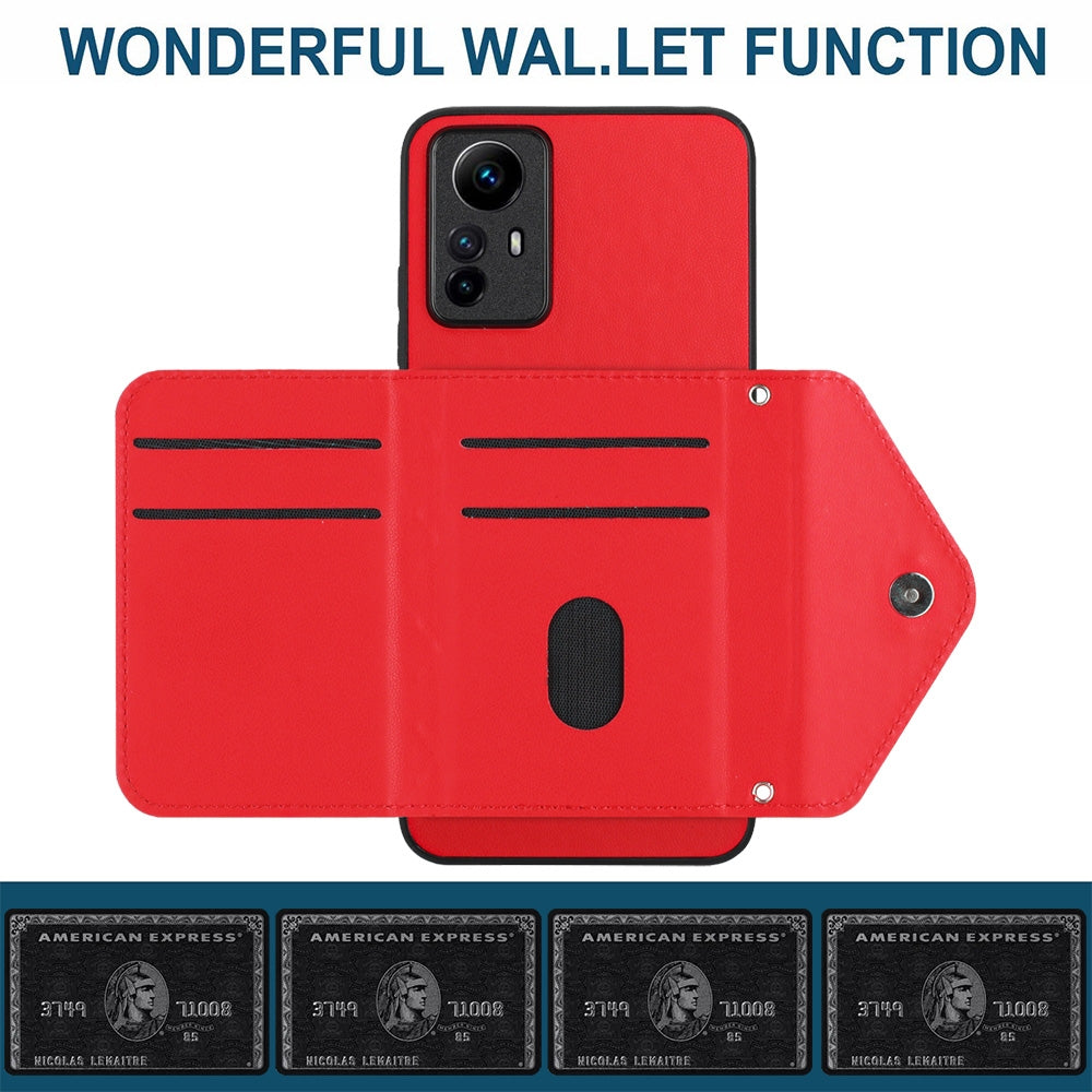 Xiaomi Redmi Note 12S 4G Leather Case with Card Holder & RFID Protection, Long Lanyard Included