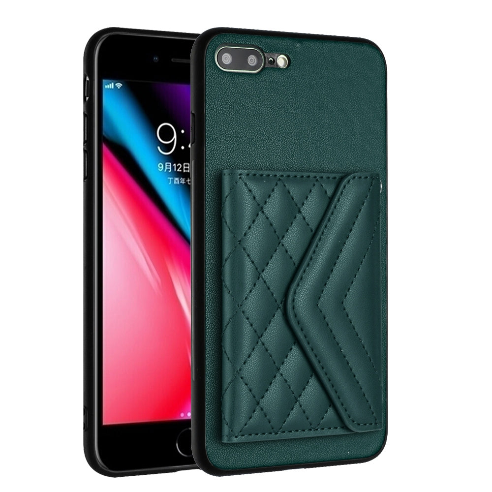 iPhone 8 Plus Leather Case with Card Holder & RFID Protection, Long Lanyard Included