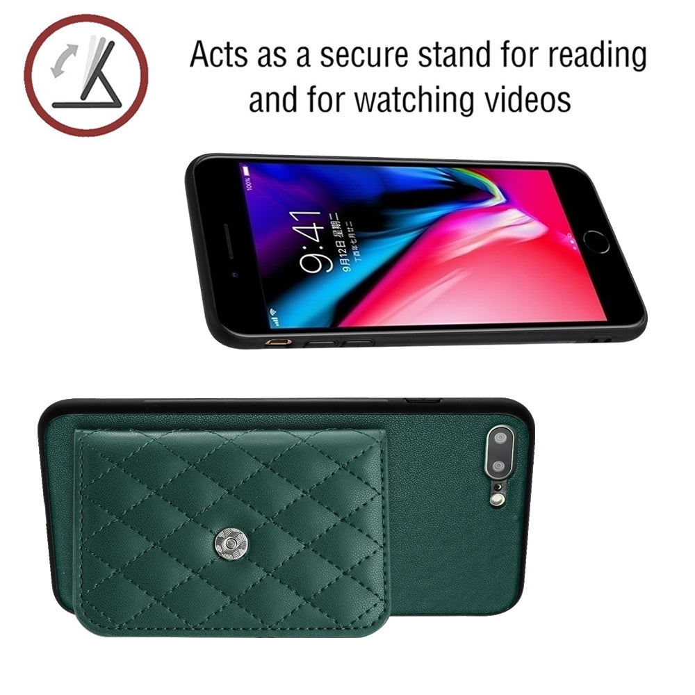 iPhone 7 Plus Leather Case with Card Holder & RFID Protection, Long Lanyard Included