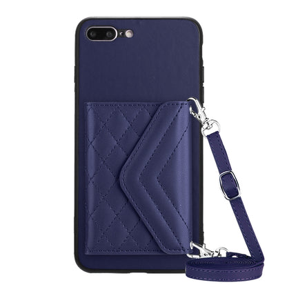 iPhone 8 Plus Leather Case with Card Holder & RFID Protection, Long Lanyard Included