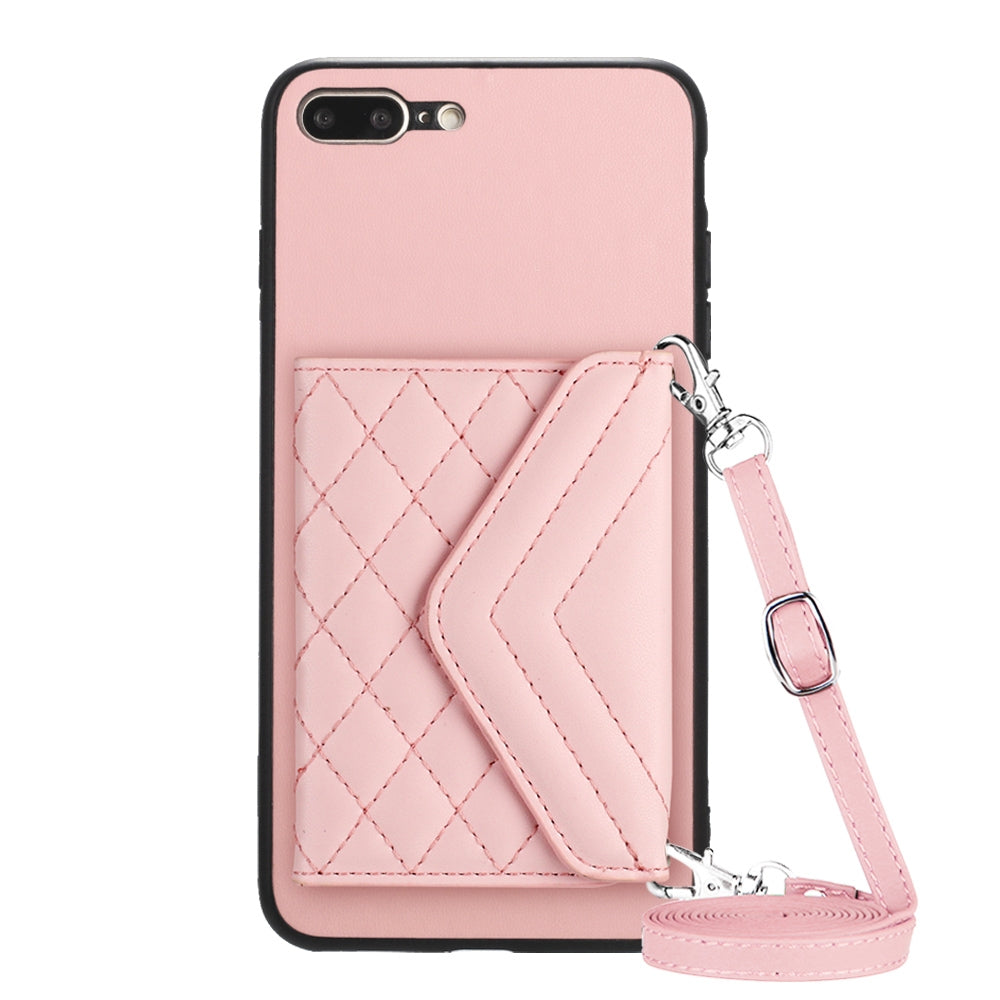 iPhone 7 Plus Leather Case with Card Holder & RFID Protection, Long Lanyard Included