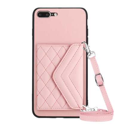 iPhone 7 Plus Leather Case with Card Holder & RFID Protection, Long Lanyard Included
