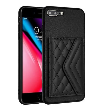 iPhone 8 Plus Leather Case with Card Holder & RFID Protection, Long Lanyard Included