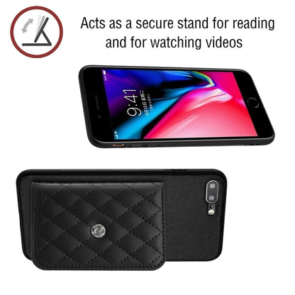 iPhone 7 Plus Leather Case with Card Holder & RFID Protection, Long Lanyard Included