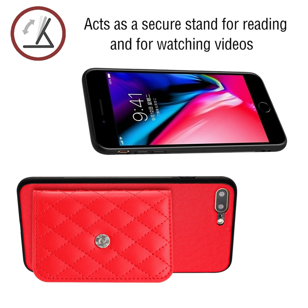 iPhone 7 Plus Leather Case with Card Holder & RFID Protection, Long Lanyard Included