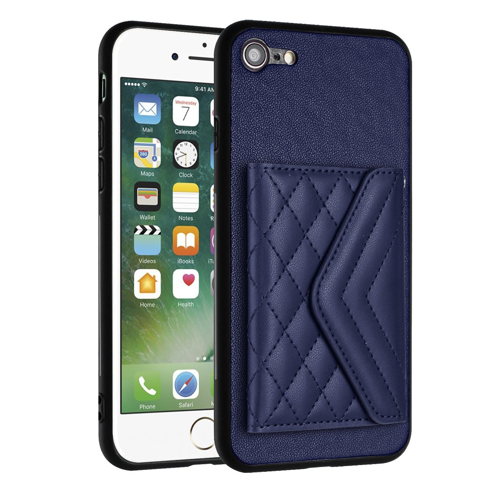 iPhone SE 2022 Leather Case with Card Holder & RFID Protection, Long Lanyard Included