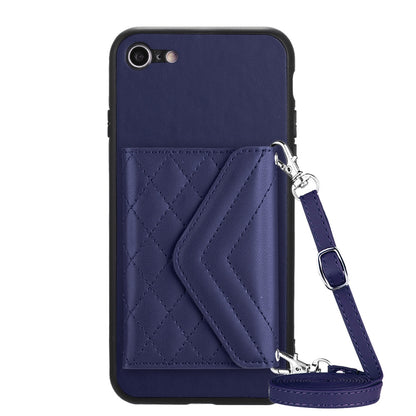 iPhone SE 2020 Leather Case with Card Holder & RFID Protection, Long Lanyard Included
