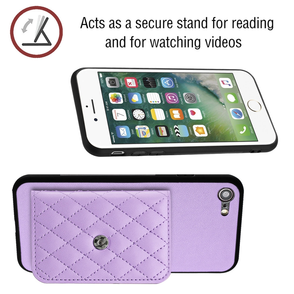 iPhone SE 2022 Leather Case with Card Holder & RFID Protection, Long Lanyard Included
