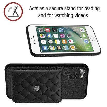 iPhone SE 2022 Leather Case with Card Holder & RFID Protection, Long Lanyard Included