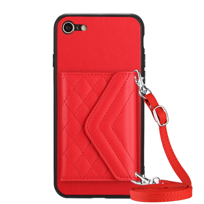 iPhone SE 2022 Leather Case with Card Holder & RFID Protection, Long Lanyard Included