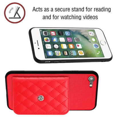 iPhone SE 2022 Leather Case with Card Holder & RFID Protection, Long Lanyard Included