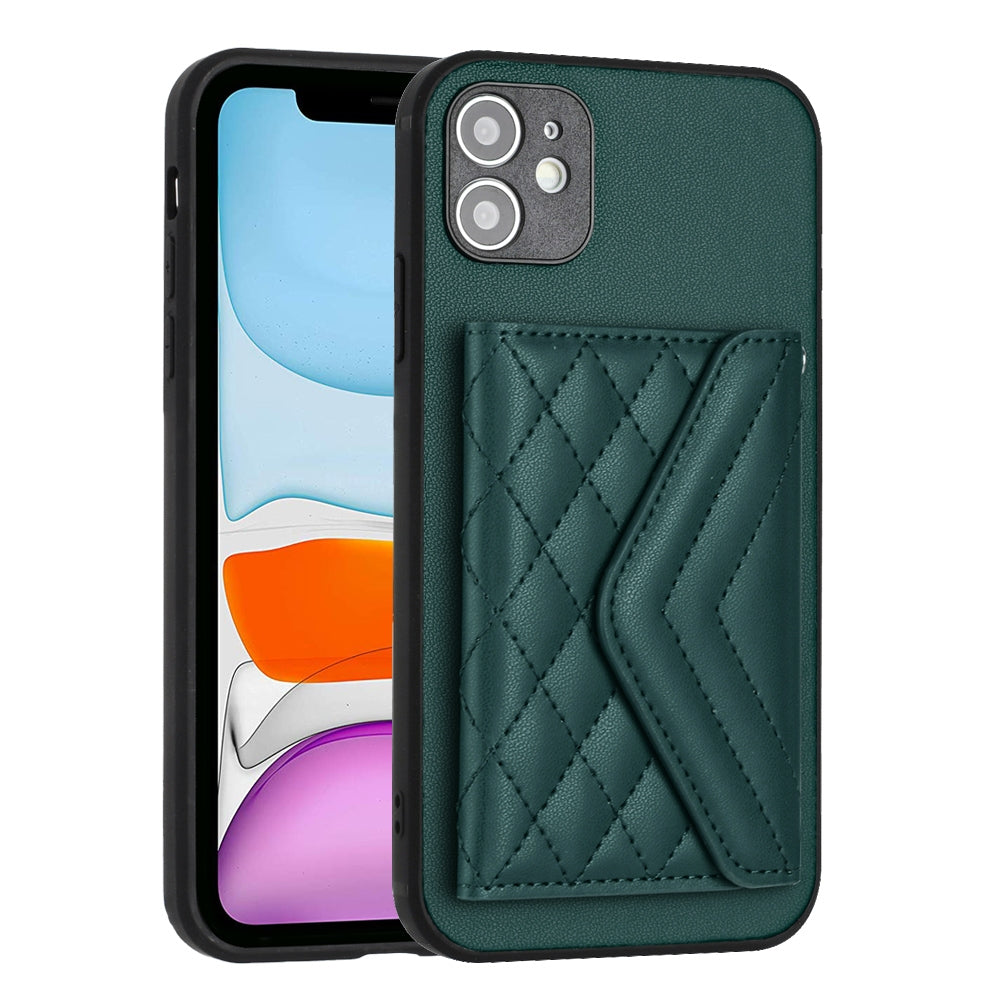 iPhone 11 Leather Case with Card Holder & RFID Protection, Long Lanyard Included