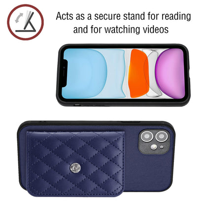 iPhone 11 Leather Case with Card Holder & RFID Protection, Long Lanyard Included
