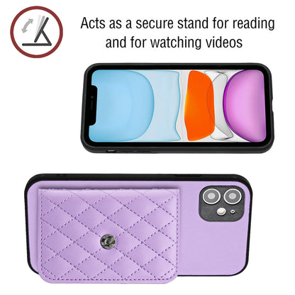 iPhone 11 Leather Case with Card Holder & RFID Protection, Long Lanyard Included