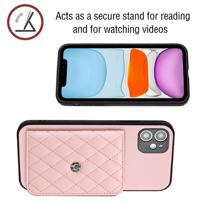 iPhone 11 Leather Case with Card Holder & RFID Protection, Long Lanyard Included