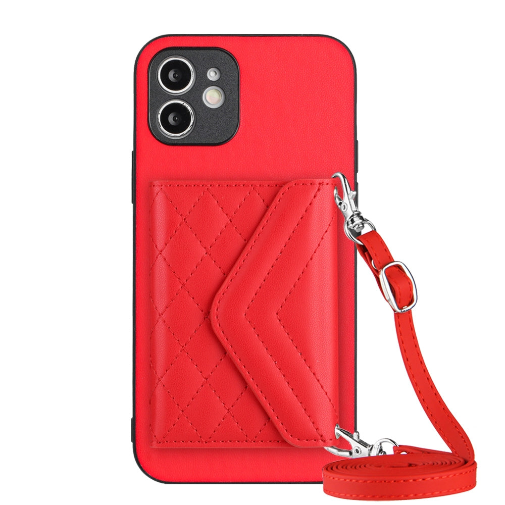 iPhone 11 Leather Case with Card Holder & RFID Protection, Long Lanyard Included