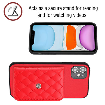iPhone 11 Leather Case with Card Holder & RFID Protection, Long Lanyard Included