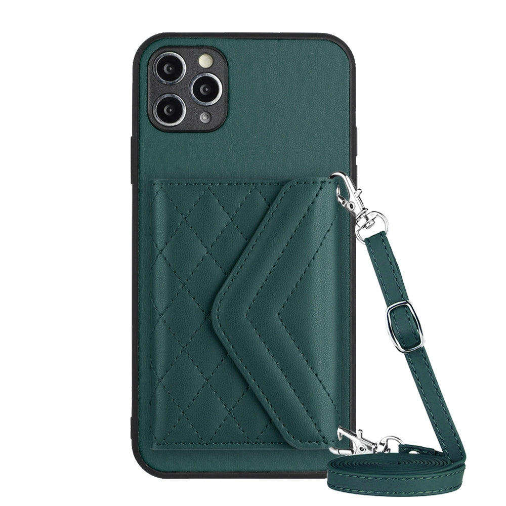 iPhone 11 Pro Leather Case with Card Holder & RFID Protection, Long Lanyard Included