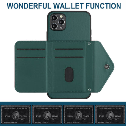 iPhone 11 Pro Leather Case with Card Holder & RFID Protection, Long Lanyard Included