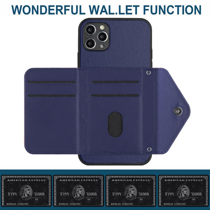 iPhone 11 Pro Leather Case with Card Holder & RFID Protection, Long Lanyard Included