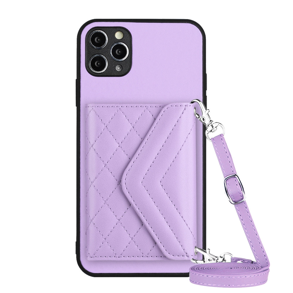 iPhone 11 Pro Leather Case with Card Holder & RFID Protection, Long Lanyard Included