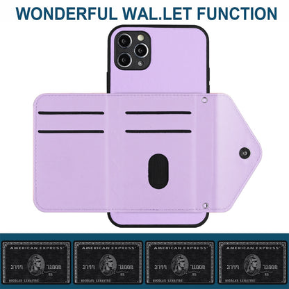 iPhone 11 Pro Leather Case with Card Holder & RFID Protection, Long Lanyard Included