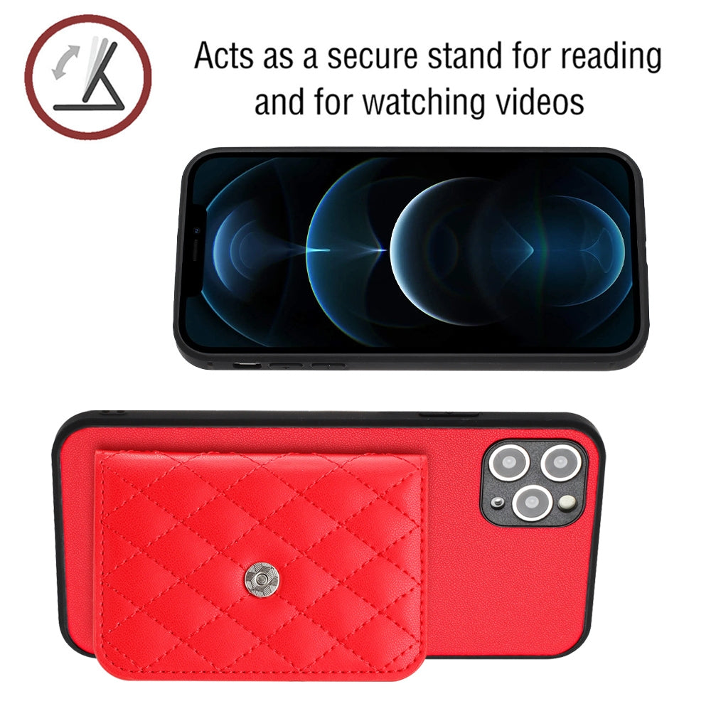 iPhone 11 Pro Leather Case with Card Holder & RFID Protection, Long Lanyard Included