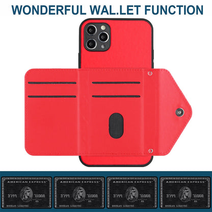 iPhone 11 Pro Leather Case with Card Holder & RFID Protection, Long Lanyard Included