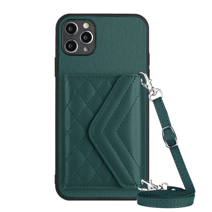iPhone 11 Pro Max Leather Case with Card Holder & RFID Protection, Long Lanyard Included