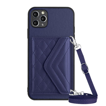 iPhone 11 Pro Max Leather Case with Card Holder & RFID Protection, Long Lanyard Included