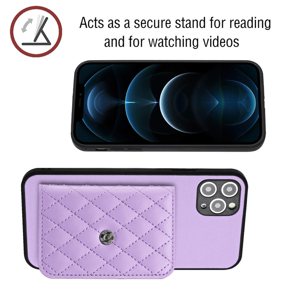 iPhone 11 Pro Max Leather Case with Card Holder & RFID Protection, Long Lanyard Included