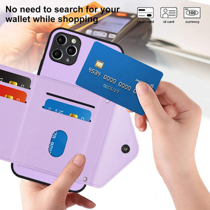 iPhone 11 Pro Max Leather Case with Card Holder & RFID Protection, Long Lanyard Included