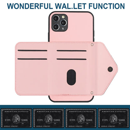 iPhone 11 Pro Max Leather Case with Card Holder & RFID Protection, Long Lanyard Included