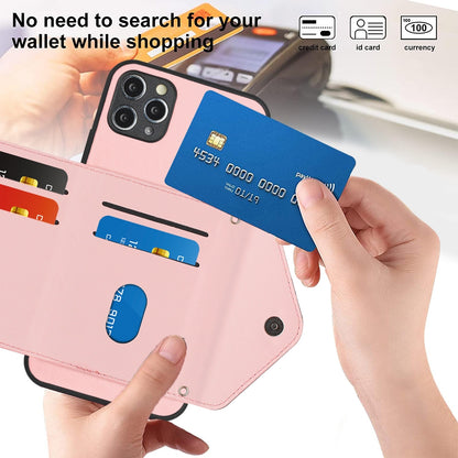 iPhone 11 Pro Max Leather Case with Card Holder & RFID Protection, Long Lanyard Included