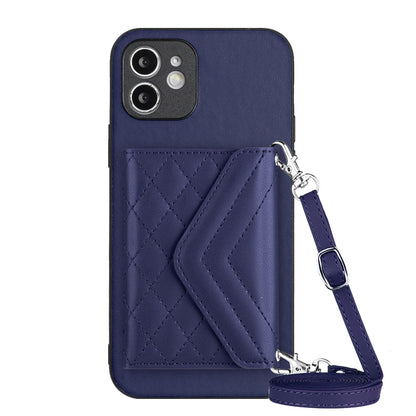 iPhone 12 Leather Case with Card Holder & RFID Protection, Long Lanyard Included