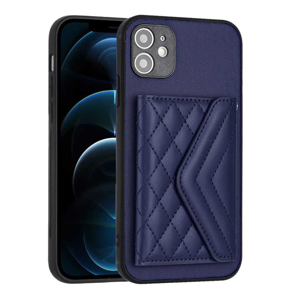 iPhone 12 Leather Case with Card Holder & RFID Protection, Long Lanyard Included