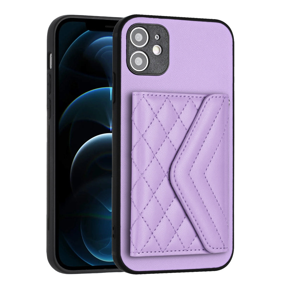 iPhone 12 Leather Case with Card Holder & RFID Protection, Long Lanyard Included