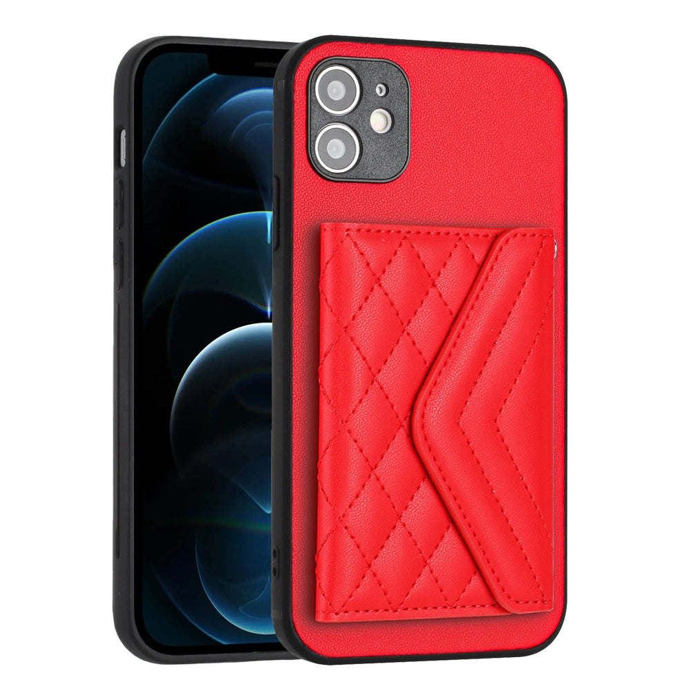 iPhone 12 Leather Case with Card Holder & RFID Protection, Long Lanyard Included