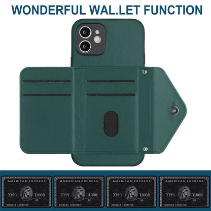 iPhone 12 Mini Leather Case with Card Holder & RFID Protection, Long Lanyard Included