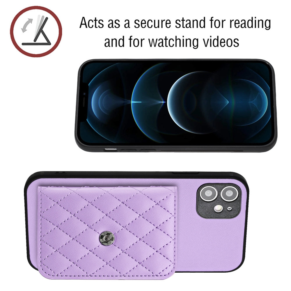 iPhone 12 Mini Leather Case with Card Holder & RFID Protection, Long Lanyard Included