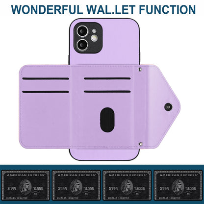 iPhone 12 Mini Leather Case with Card Holder & RFID Protection, Long Lanyard Included
