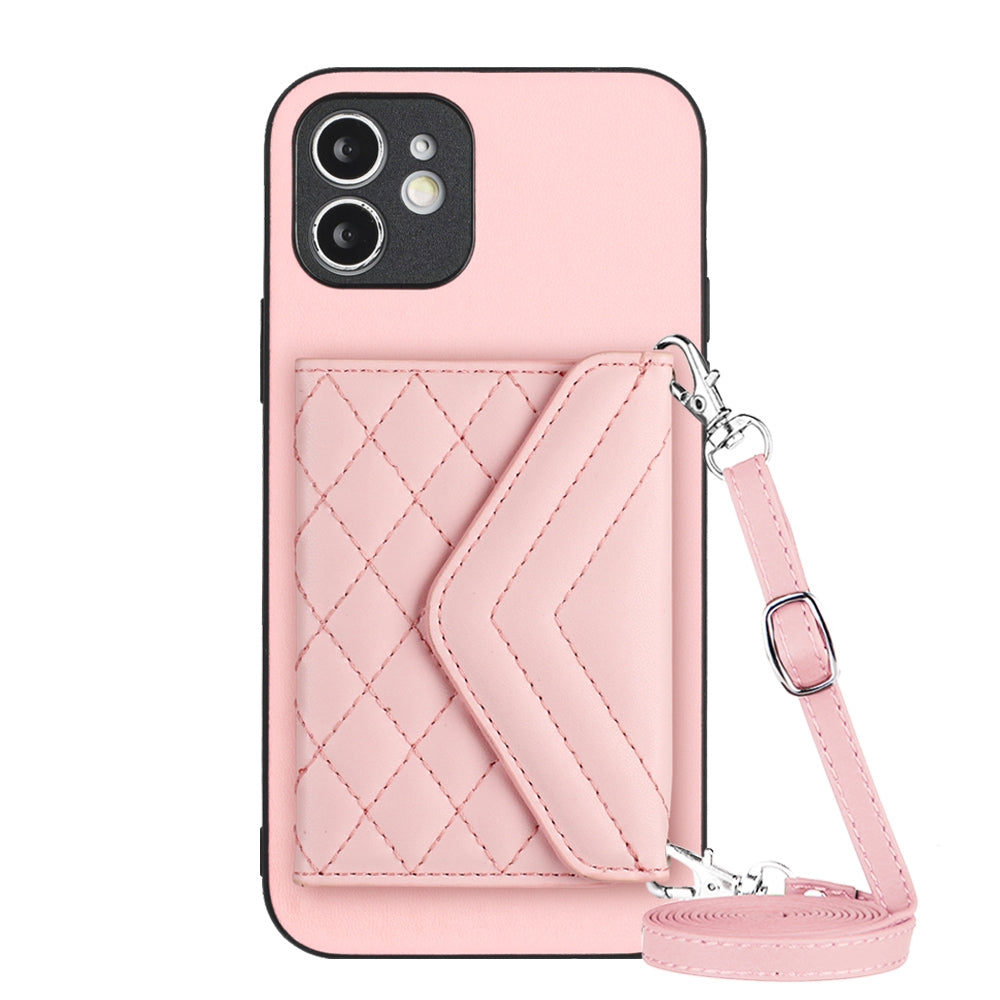 iPhone 12 Mini Leather Case with Card Holder & RFID Protection, Long Lanyard Included