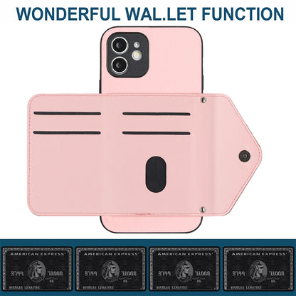 iPhone 12 Mini Leather Case with Card Holder & RFID Protection, Long Lanyard Included