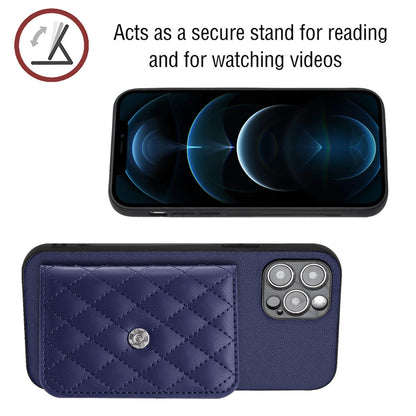 iPhone 12 Pro Leather Case with Card Holder & RFID Protection, Long Lanyard Included